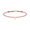 LA BRUNE & LA BLONDE Bracelet BB Diamant Brillant Cordon Rouge Or Rose