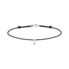 LA BRUNE & LA BLONDE Bracelet BB Diamant Brillant Cordon Noir Or Blanc