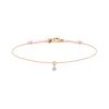 LA BRUNE & LA BLONDE Bracelet BB Diamant Brillant Cordon Nude Or Rose