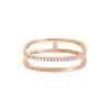 VANRYCKE Bague Charlie Double Semi-Pavée Diamants Or Rose