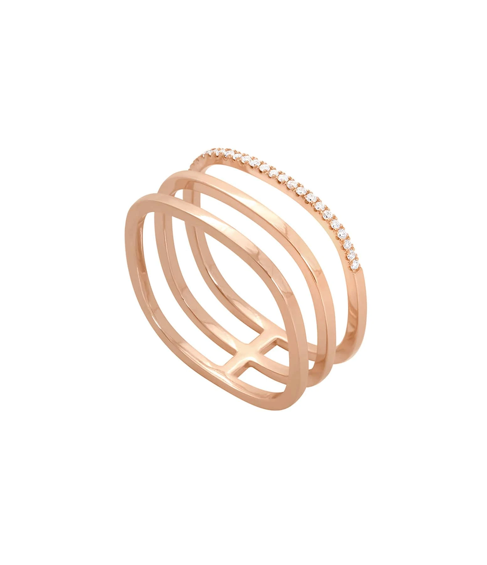 VANRYCKE Bague Charlie 3 Rangs Or Rose 3 VANRYCKE Bague Charlie 3 Rangs Or Rose – Image 3