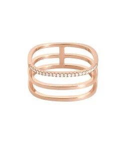 VANRYCKE Bague Charlie 3 Rangs Or Rose