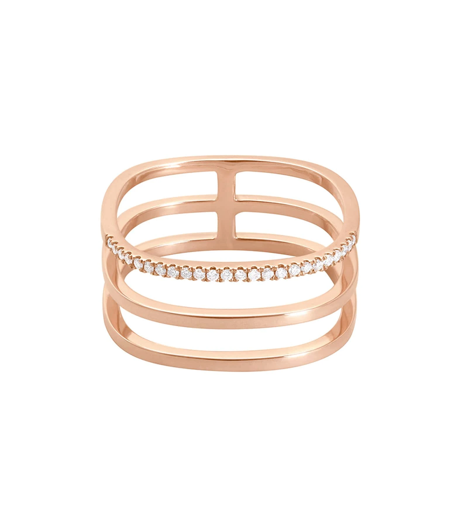 VANRYCKE Bague Charlie 3 Rangs Or Rose 1 VANRYCKE Bague Charlie 3 Rangs Or Rose
