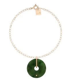 Ginette NY Bracelet Donut Jade Chaîne Or Rose
