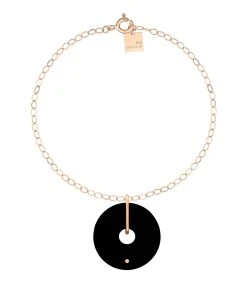 Ginette NY Bracelet Donut Onyx Or Rose