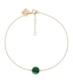 Ginette NY Bracelet Ever Mini Disc Malachite Or Rose