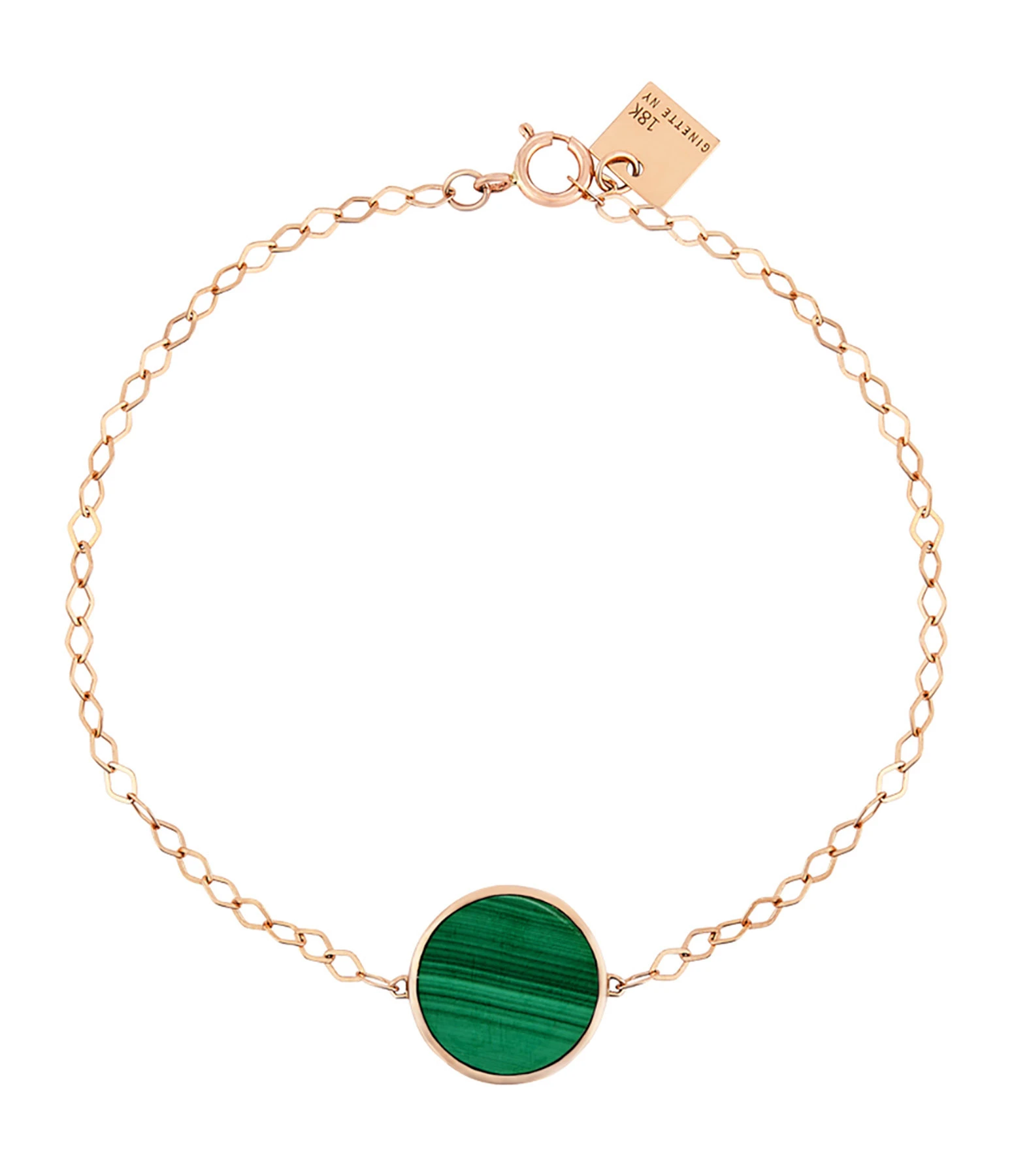 Ginette NY Bracelet Ever Disc Malachite Or Rose 1 Ginette NY Bracelet Ever Disc Malachite Or Rose