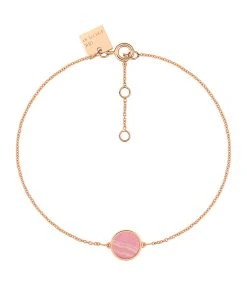 Ginette NY Bracelet Ever Mini Disc Rhodocrosite Or Rose