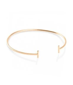 Ginette NY Jonc Gold And Diamond Strip Or Rose