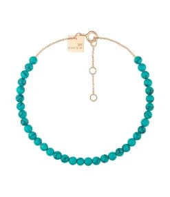 Ginette NY Bracelet Maria Mini Or Rose Turquoise