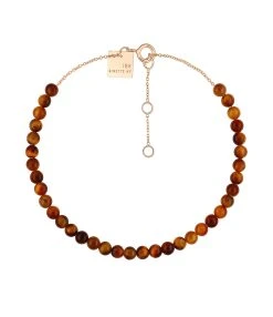 Ginette NY Bracelet Maria Mini Or Rose Œil De Tigre