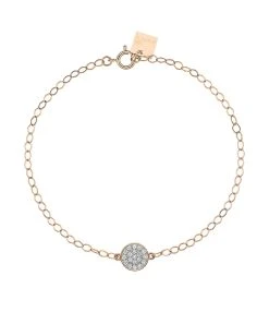 Ginette NY Bracelet Mini Ever Disc Or Rose Diamants