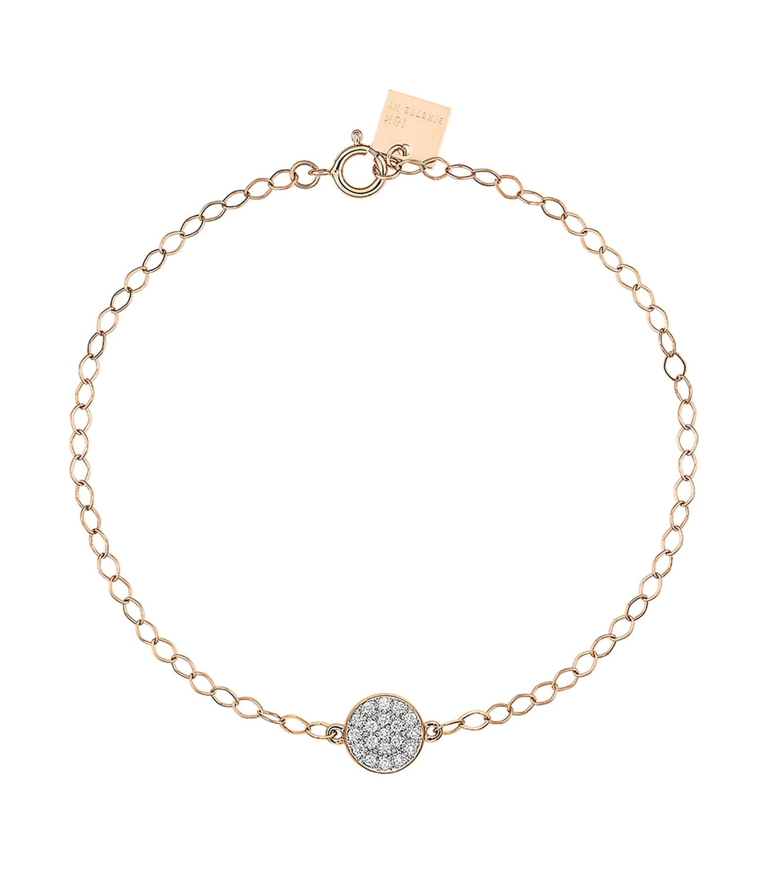 Ginette NY Bracelet Mini Ever Disc Or Rose Diamants 1 Ginette NY Bracelet Mini Ever Disc Or Rose Diamants