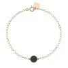Ginette NY Bracelet Mini Ever Disc Or Rose Diamants Noirs
