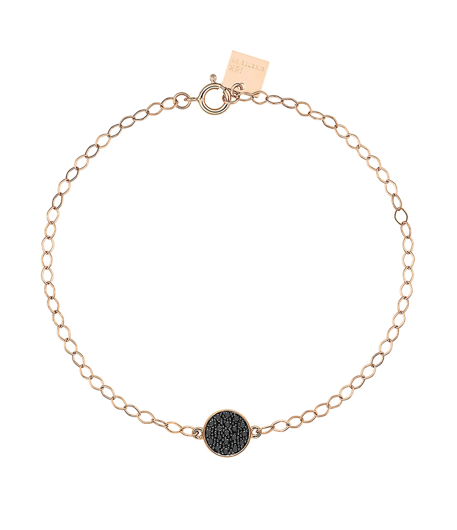 Ginette NY Bracelet Mini Ever Disc Or Rose Diamants Noirs 1 Ginette NY Bracelet Mini Ever Disc Or Rose Diamants Noirs