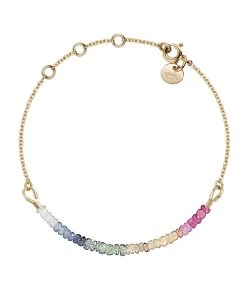 ATELIER PAULIN Bracelet Chaîne Saphir Rainbow Gold Filled