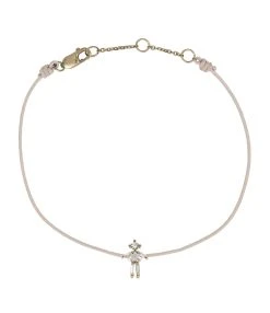 LITTLE ONES Bracelet Cordon Fille Or Rose Diamants