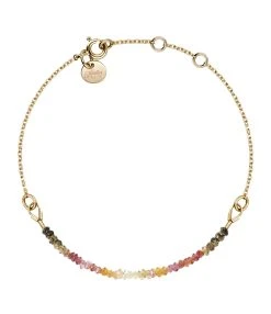 ATELIER PAULIN Bracelet Chaîne Fauve Gold Filled Saphir