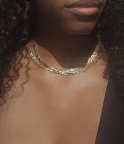 Pamela Love Collier Chevrons Épais Argent Doré -Shaker Jewels Magasin braidedchaintickthin gold 3 3b0ec3d5 7387 43e3 a50c 9a1e9cdc7ced 600x