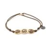 LSONGE Bracelet Cordon Éclat XS 3 Médailles Taupe