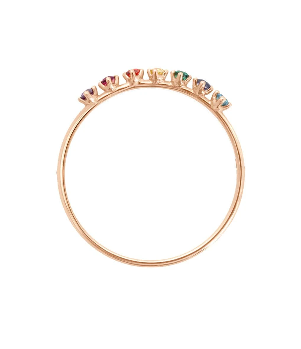 VANRYCKE Bague Stardust Rainbow Or Rose Pierres Multicolores 3 VANRYCKE Bague Stardust Rainbow Or Rose Pierres Multicolores â Image 3