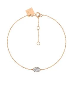 Ginette NY Bracelet Ellipses & Sequins Or Rose Diamants