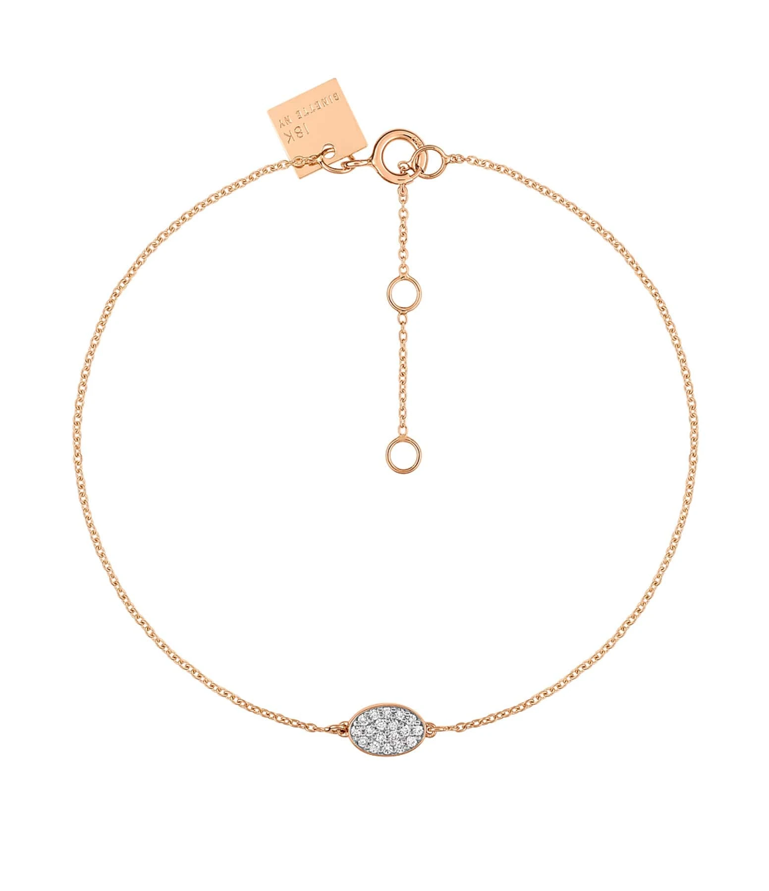 Ginette NY Bracelet Ellipses & Sequins Or Rose Diamants 1 Ginette NY Bracelet Ellipses & Sequins Or Rose Diamants
