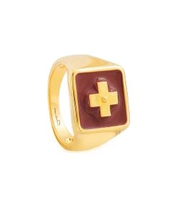 CABIROL Chevalière Destin GM Vermeil Grenat