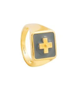 CABIROL Chevalière Destin GM Vermeil Kaki