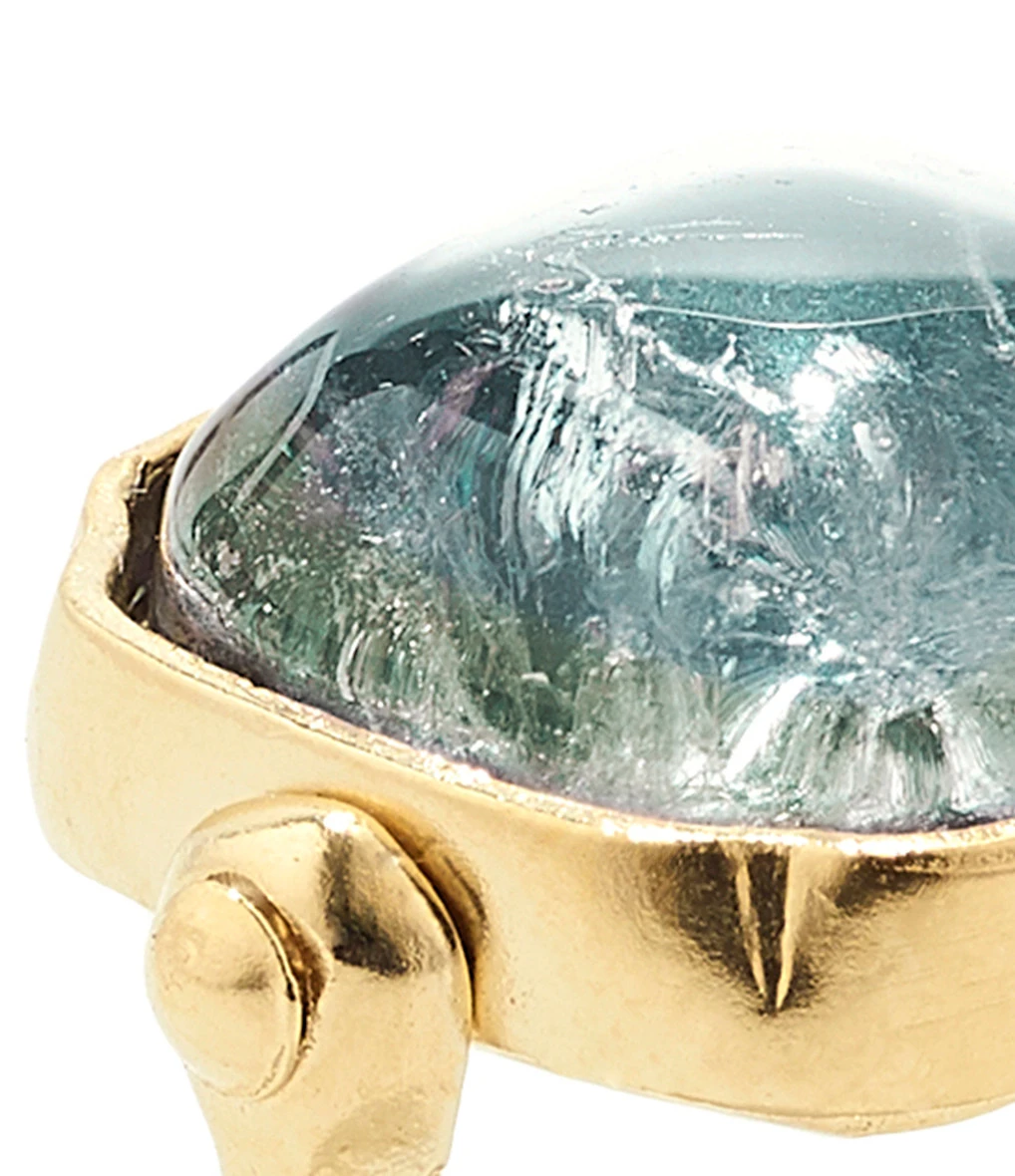 GOOSSENS PARIS Bague Cabochon Carré Cristal De Roche Bleu Denim 2 GOOSSENS PARIS Bague Cabochon Carré Cristal De Roche Bleu Denim – Image 2