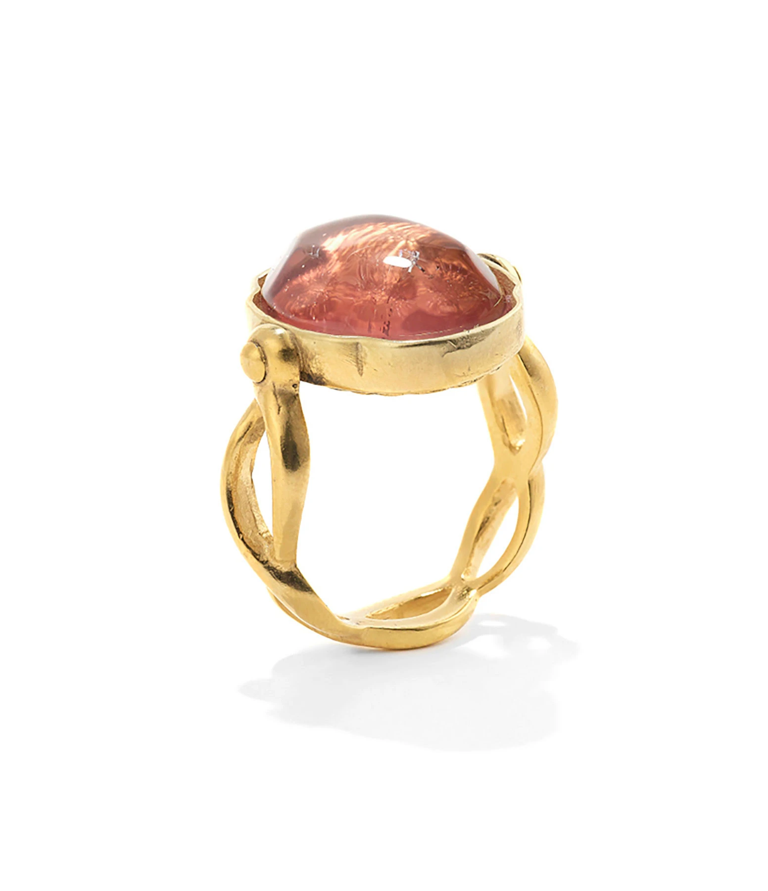 GOOSSENS PARIS Bague Cabochon Ovale Cristal De Roche Vieux Rose 1 GOOSSENS PARIS Bague Cabochon Ovale Cristal De Roche Vieux Rose