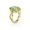 GOOSSENS PARIS Bague Cabochon Ovale Cristal De Roche Vert Clair