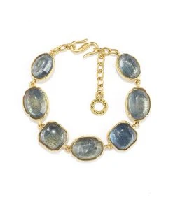 GOOSSENS PARIS Bracelet Cabochon Cristal De Roche Bleu Denim