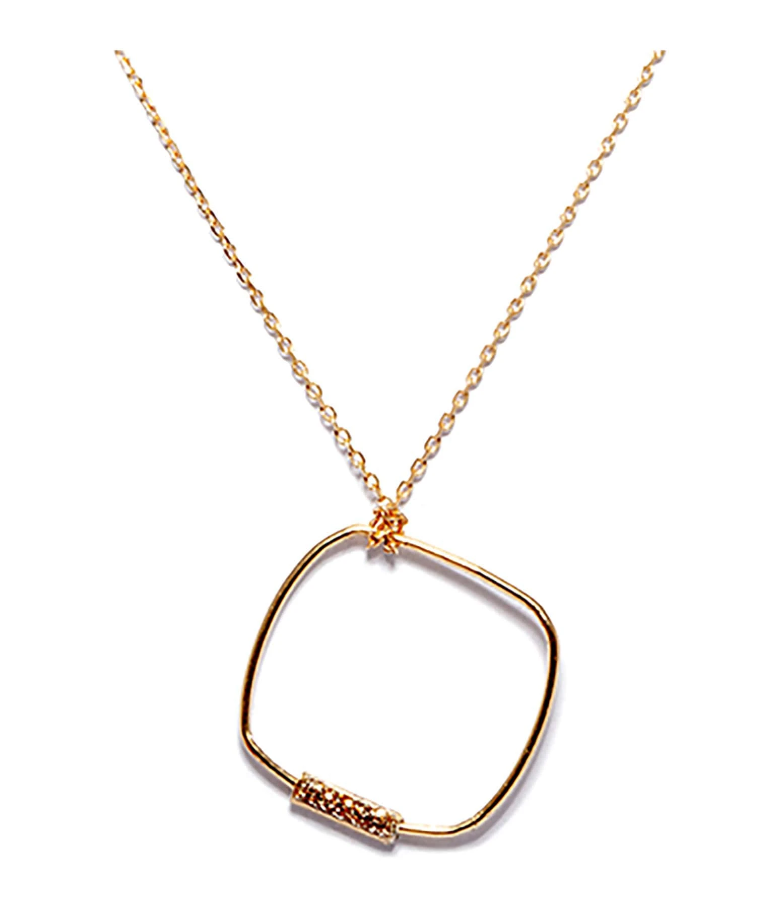 LSONGE Collier Callisté Grand Carré Argent Doré 1 LSONGE Collier Callisté Grand Carré Argent Doré