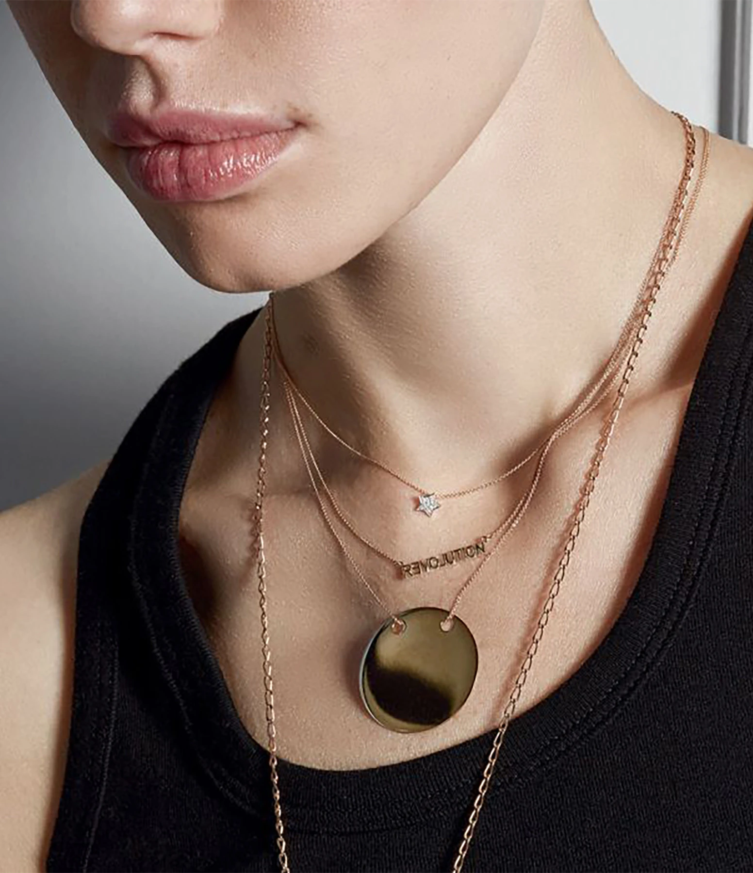 Ginette NY Collier Disc Baby Or Rose 2 Ginette NY Collier Disc Baby Or Rose – Image 2