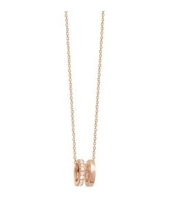 VANRYCKE Collier Charlie Double Semi-Pavée Diamants Or Rose