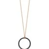 Ginette NY Collier Circles Mini Or Rose Diamants Noirs