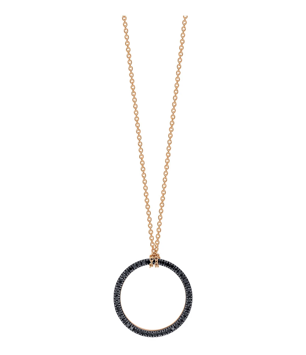 Ginette NY Collier Circles Mini Or Rose Diamants Noirs 1 Ginette NY Collier Circles Mini Or Rose Diamants Noirs
