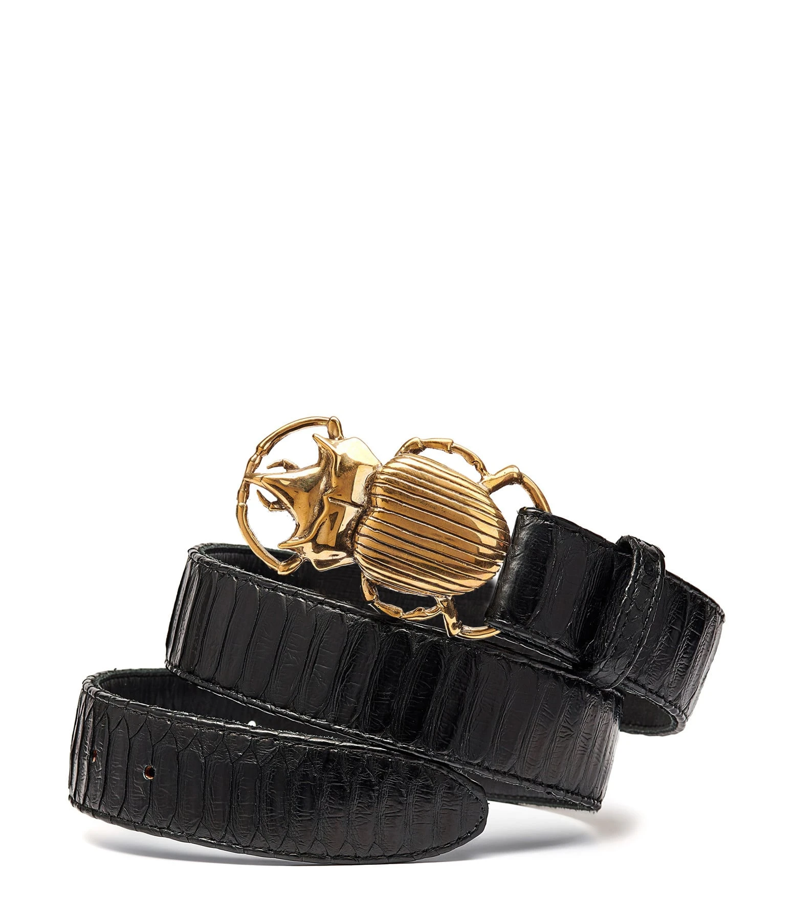 Claris Virot Ceinture Scarabée Python Noir Doré 1 Claris Virot Ceinture Scarabée Python Noir Doré