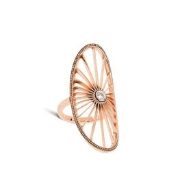 NAVA JOAILLERIE Bague Cheyenne Ovale Diamant Or Rose
