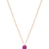 LA BRUNE & LA BLONDE Collier Mini Confetti Rubis Or Rose