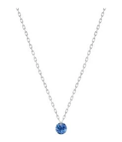 LA BRUNE & LA BLONDE Collier Mini Confetti Saphir Bleu Or Blanc