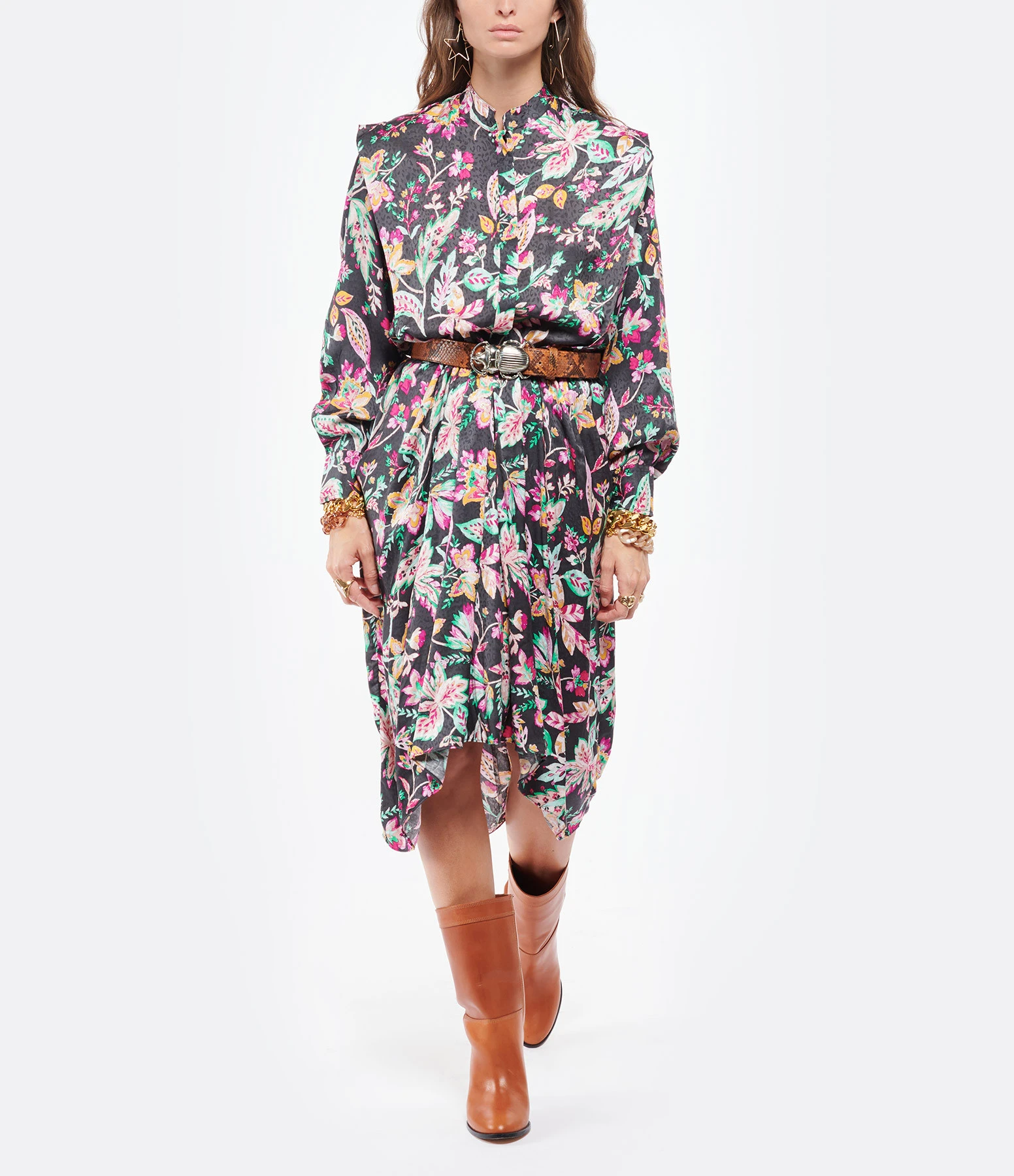 Claris Virot Ceinture Scarabée Python Moka Argenté 3 Claris Virot Ceinture Scarabée Python Moka Argenté – Image 3