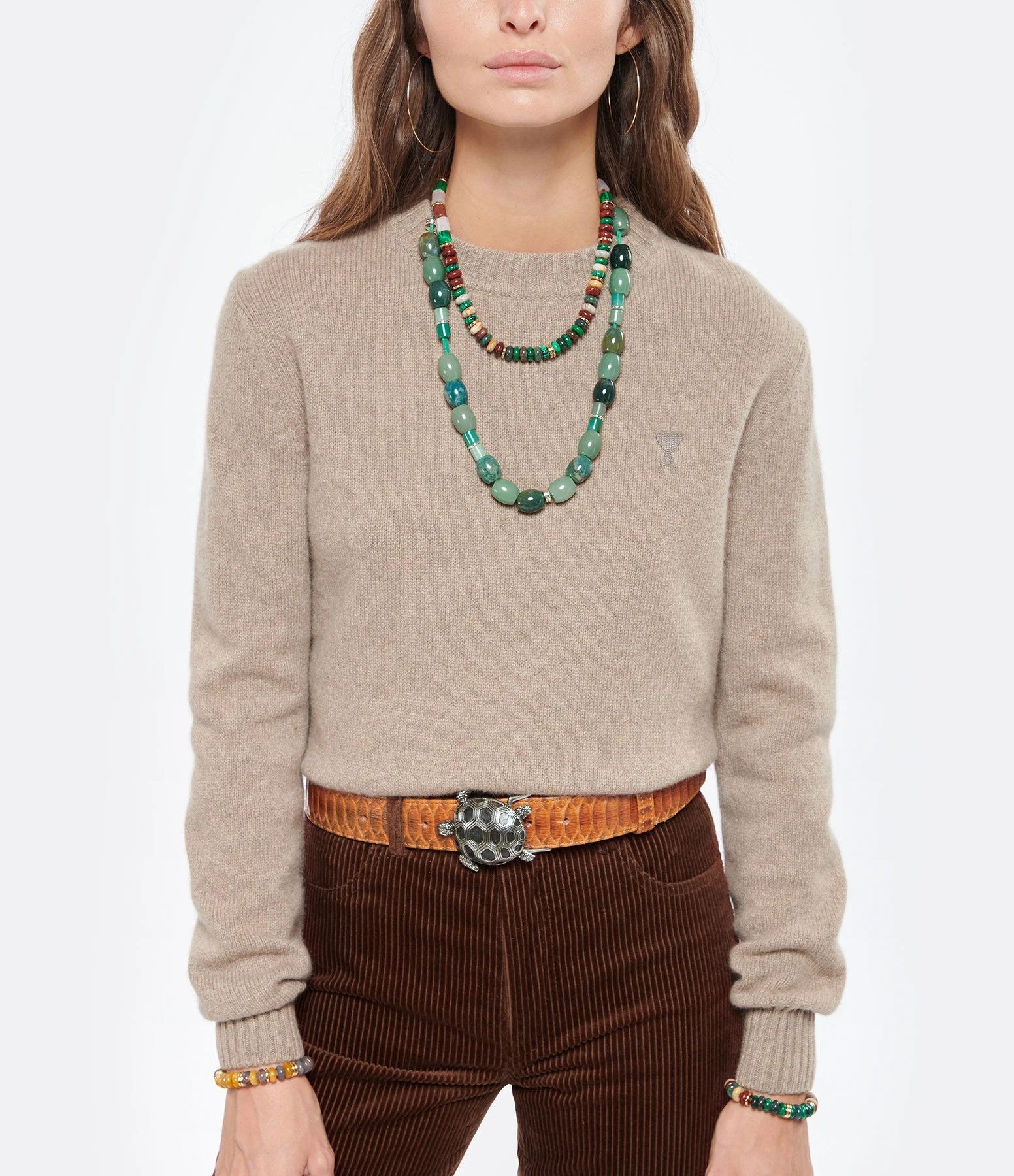 Claris Virot Ceinture Tortue Python Moka Argenté 2 Claris Virot Ceinture Tortue Python Moka Argenté – Image 2