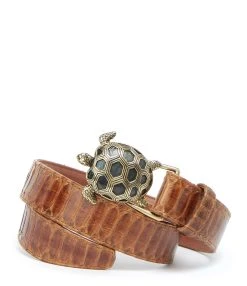 Claris Virot Ceinture Tortue Python Moka Doré