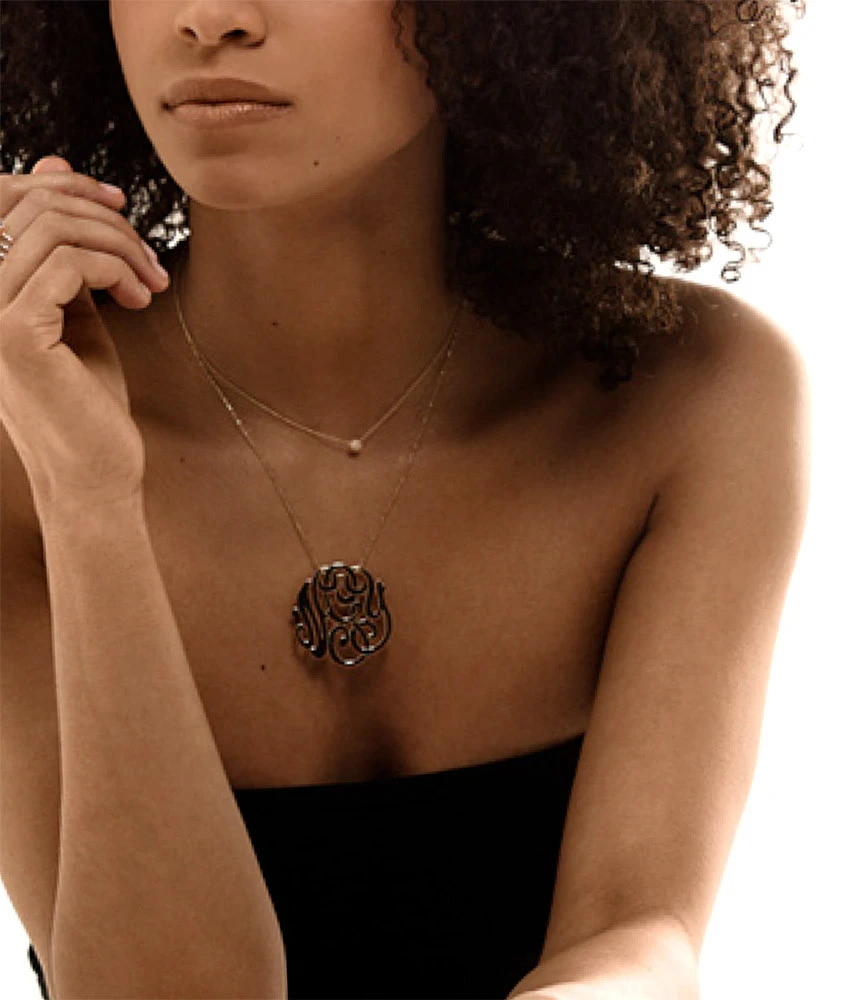 Ginette NY Collier Monogramme NGY Jumbo Or Rose 2 Ginette NY Collier Monogramme NGY Jumbo Or Rose – Image 2