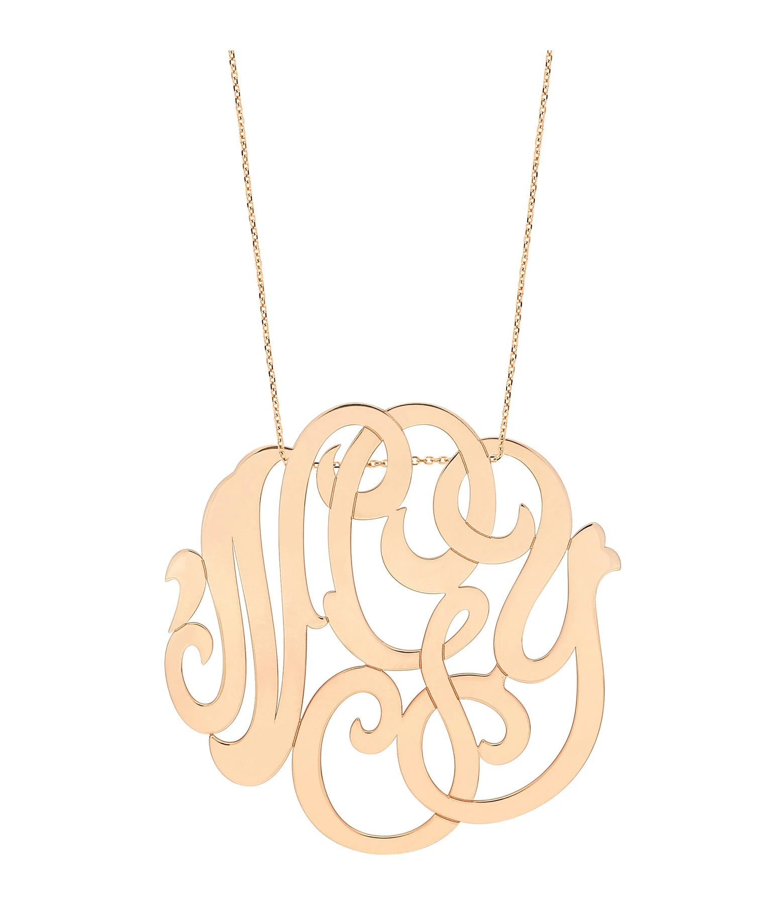 Ginette NY Collier Monogramme NGY Jumbo Or Rose 1 Ginette NY Collier Monogramme NGY Jumbo Or Rose
