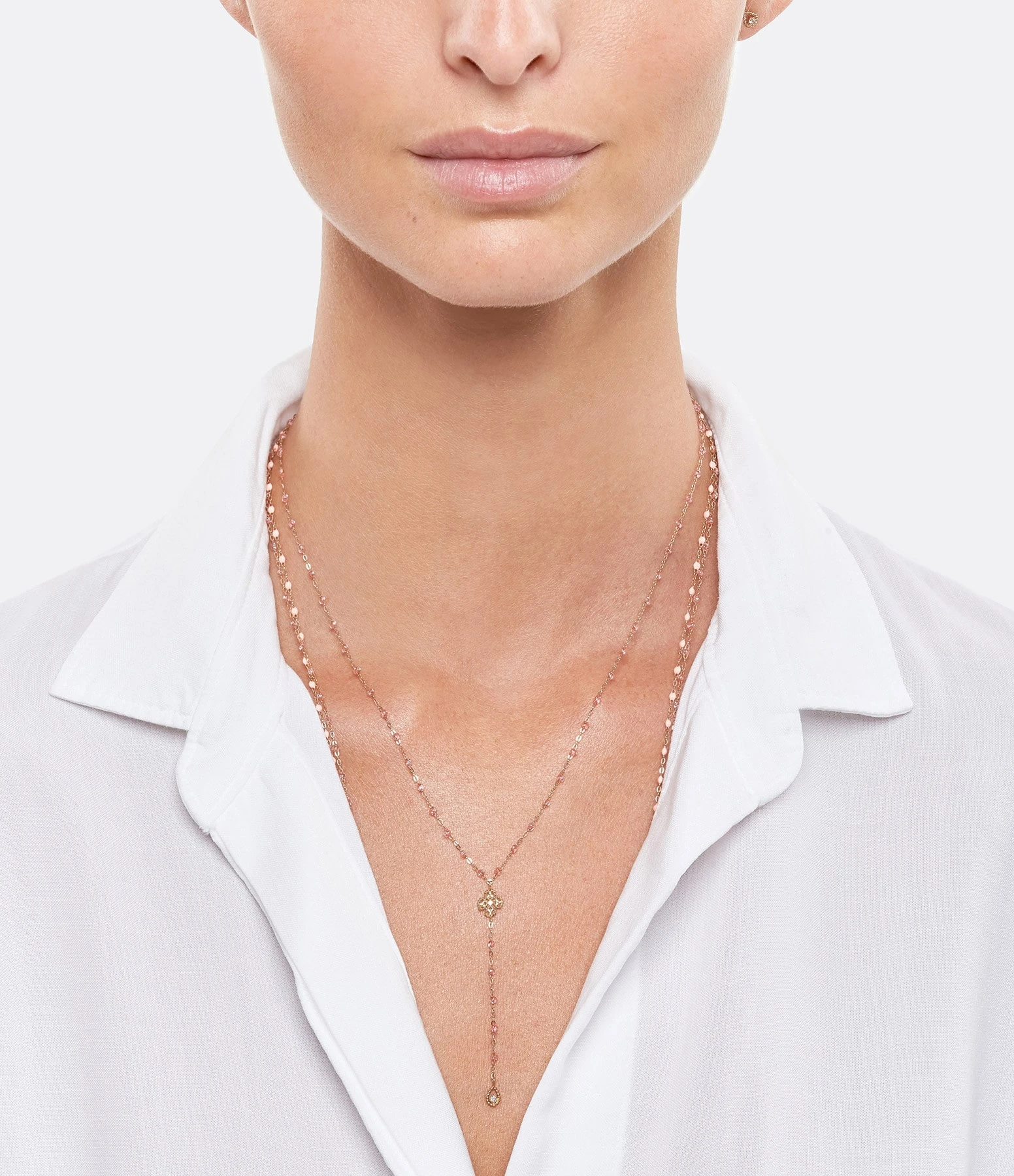 GIGI CLOZEAU Collier Chapelet Lucky Trèfle Perles Résine Or Diamants 5 GIGI CLOZEAU Collier Chapelet Lucky Trèfle Perles Résine Or Diamants – Image 5