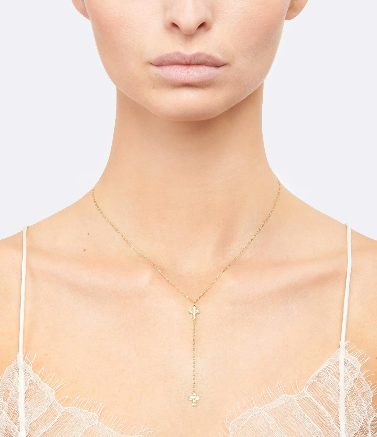 GIGI CLOZEAU Collier Chapelet Croix Or Diamants 6 GIGI CLOZEAU Collier Chapelet Croix Or Diamants â Image 6