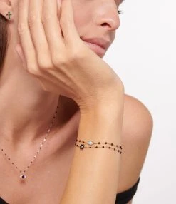 GIGI CLOZEAU Bracelet Eye Soirée Résine Turquoise Diamants Or Jaune -Shaker Jewels Magasin clozb look20221013 45